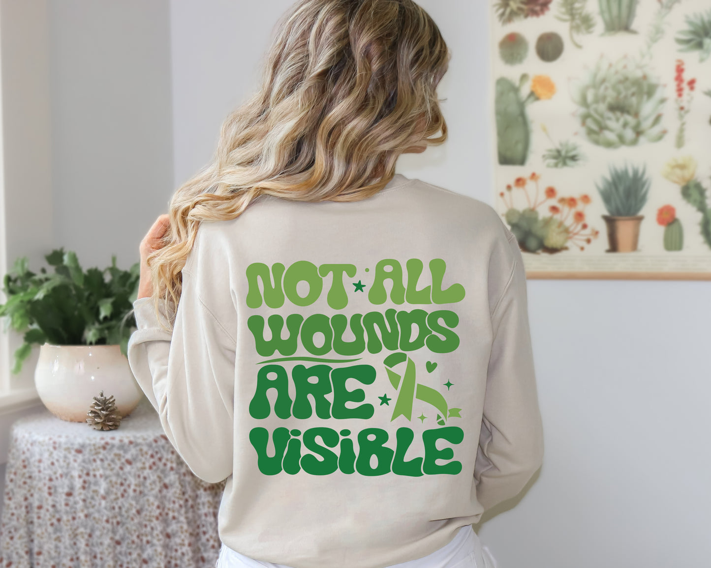 Not All Wounds Are Visible Crewneck | Mental Health Awareness Sweater | Motivation tees