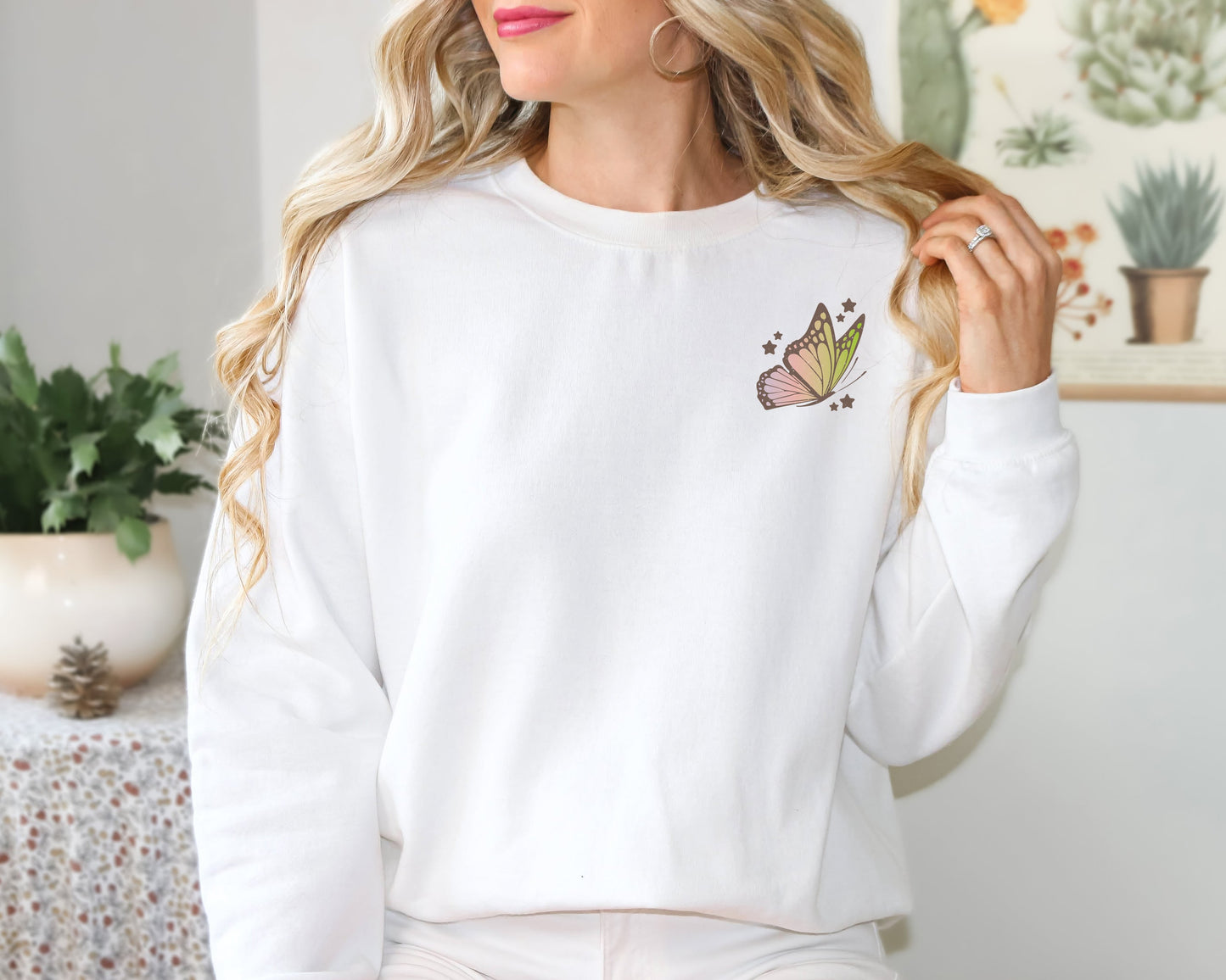 You Don't Deserve All The Mean Things You Say To Yourself Tees | Motivational Butterfly Boho Crewneck T Shirts | Mental Health