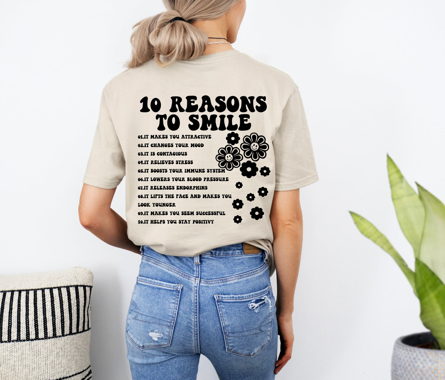 10 Reasons To Smile Crewneck Sweatshirt | 10 Reasons to Smile Sweater | Motivational Crewneck Sweatshirts