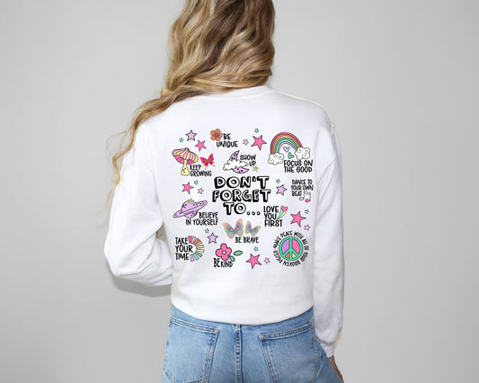 Don't Forget To Affirmations Quotes Crewneck | Mental Health Sweater | Affirmation